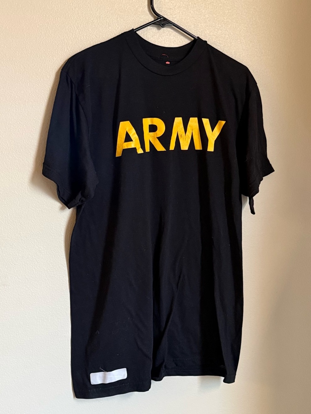 US Army Physical Training T-Shirt Black Reflective Logo Tee Size Medium